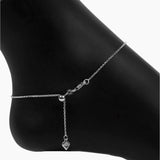 Cassie Cable Adjustable Anklet (Silver)