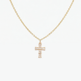 CZ Cross Adjustable Necklace (Gold)