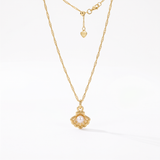 Tiny Seashell Pearl Charm (Gold)