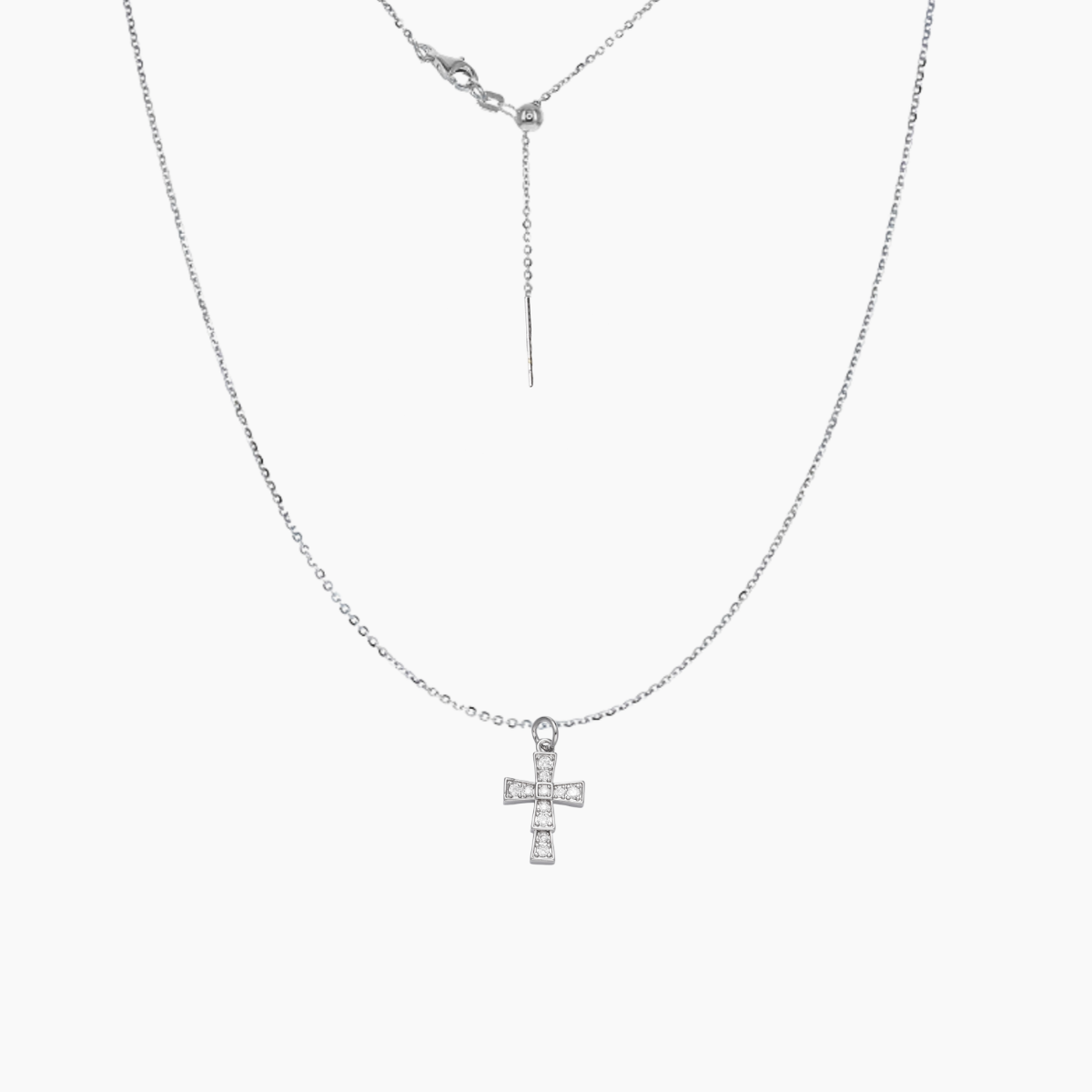 CZ Cross Charm (Silver)