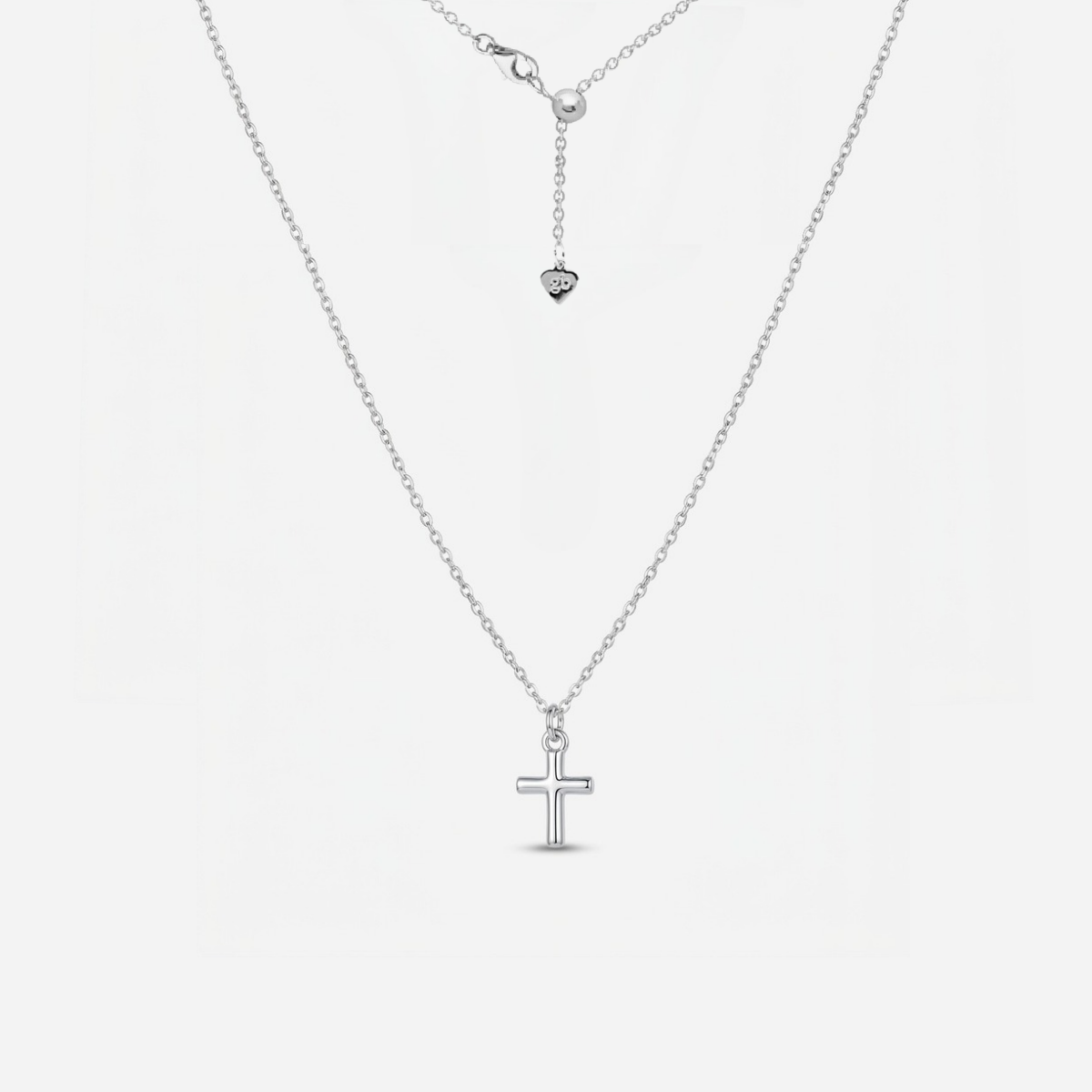 Dainty Cross Adjustable Necklace (Silver)