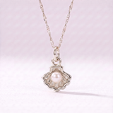 Tiny Seashell Pearl Charm (Silver)