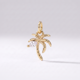 Dainty Palm Tree Charm (Gold)