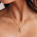 Dainty Palm Tree Charm (Gold)