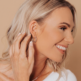 Debbie Diamond-Cut Hoop Earrings (Silver)