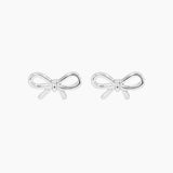 Bow Stud Earrings (Silver)