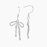 Bow Dangle Earrings (Silver)