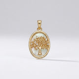 Mother of Pearl Tree of Life Pendant (Gold)
