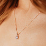 Addie Brilliant CZ Adjustable Necklace (Rose Gold)