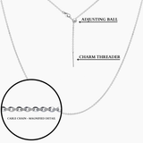 Tessa Adjustable Length Charm Threader — Cable Chain (Silver)