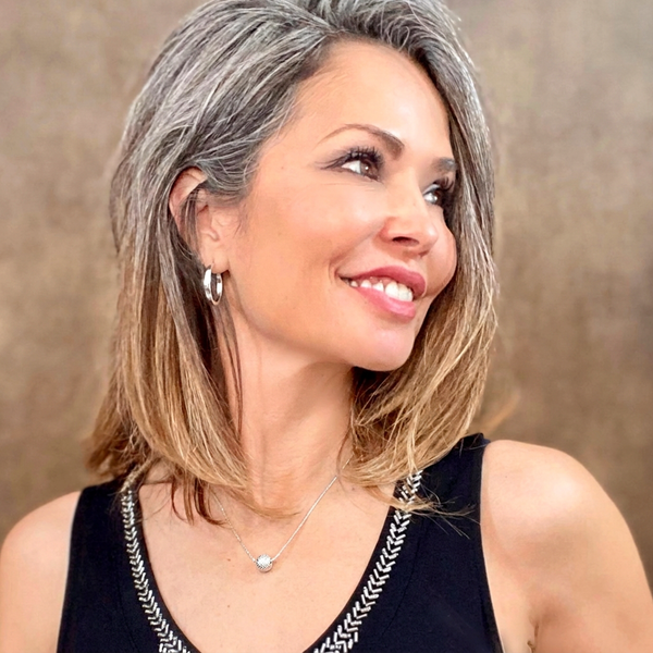 Customer photo wearing Grace Blooms jewelry