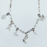 CZ Cancer Ribbon Charm (Silver)