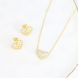 Valentina Pave Heart Earrings (Gold)