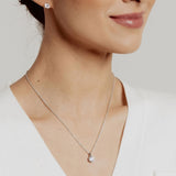 Adjustable Milano Twist Chain + Brilliant CZ Pendant Set (Silver)