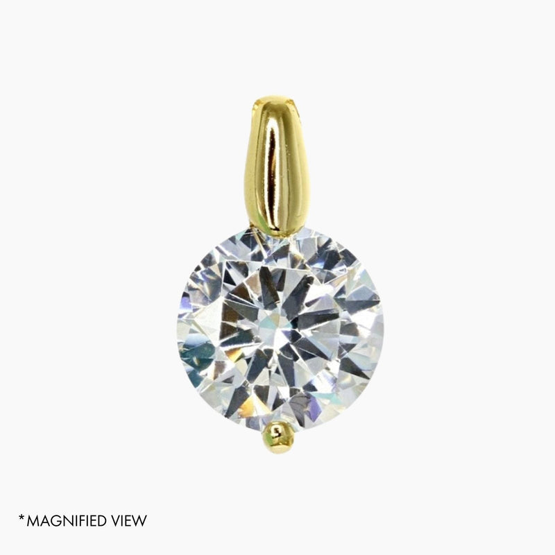 Brilliant CZ Solitaire Pendant (Gold)