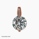 Crystal Collection Pendants 2.00 Carat Brilliant CZ Solitaire Pendant in Rose Gold Overlay