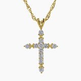 Roma Brilliant CZ Cross Pendant (Gold)