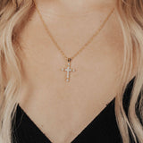 Roma Brilliant CZ Cross Pendant (Gold)