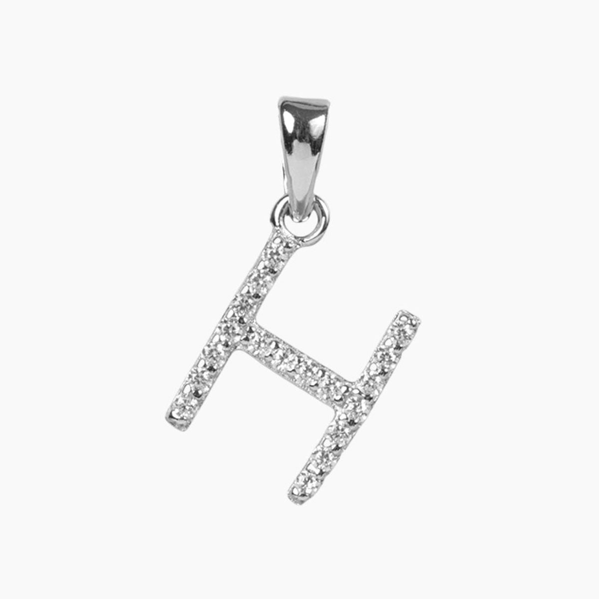 Sterling Silver CZ Small Initial Pendant – grace blooms \