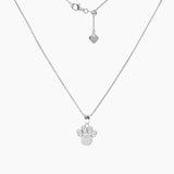 Roma CZ Dog Paw Pendant (Silver)