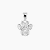 Roma CZ Dog Paw Pendant (Silver)