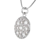 Roma Swarovski Crystal Disc Pendant (Silver)