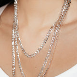 Figaro Sterling Silver Unisex Chain