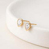 Cami Teardrop CZ Stud Earrings (Gold)