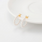 Pearl Hoop Earrings (Gold)