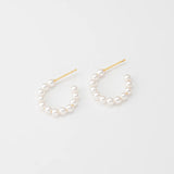 Pearl Hoop Earrings (Gold)