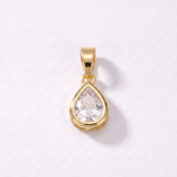 Teardrop CZ Pendant (Gold)