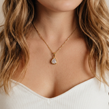 Teardrop CZ Pendant (Gold)