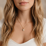 Emerald Cut Crystal Adjustable Necklace (Gold)