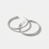 Debbie Diamond-Cut Hoop Earrings (Silver)