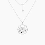 Roma Mother of Pearl Sun & Stars Medallion (Silver)