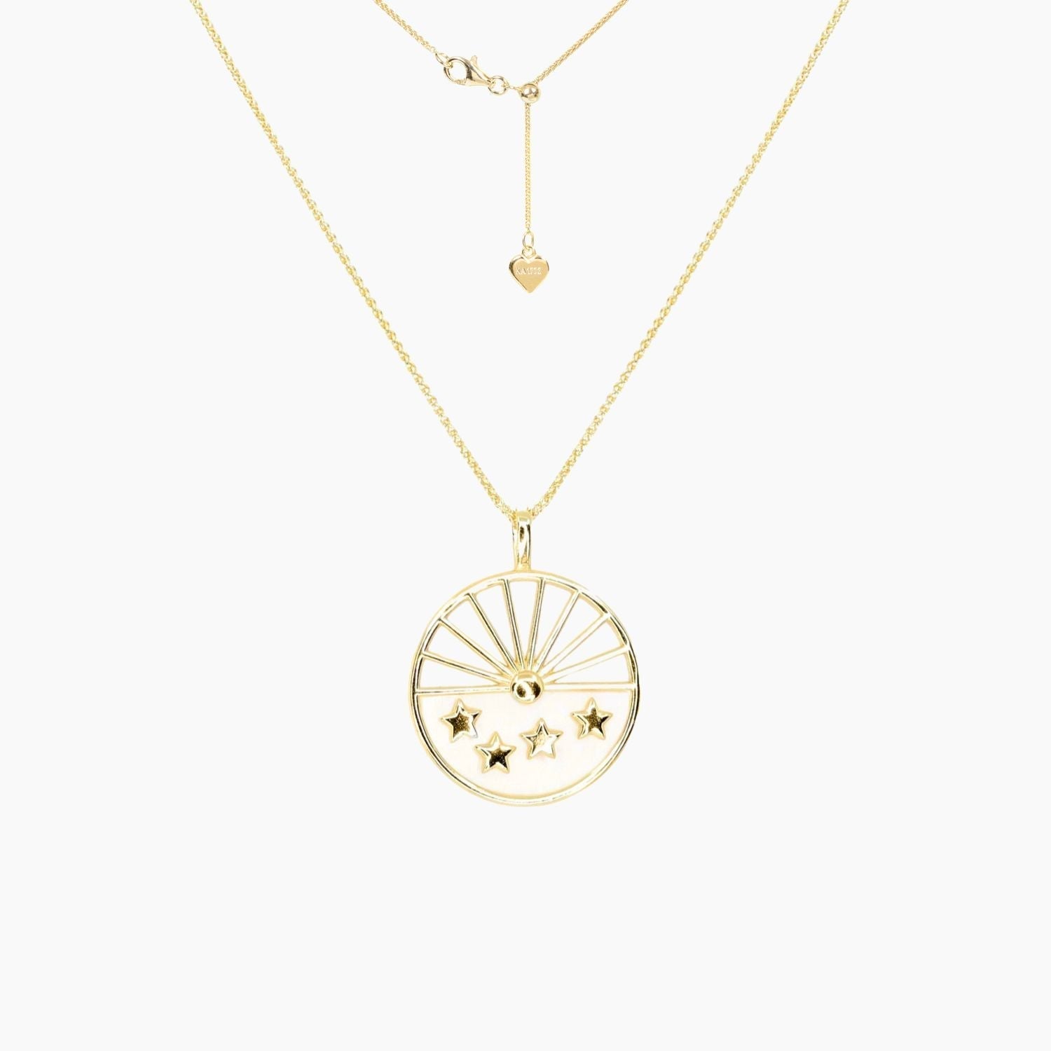 Masami Pearls Pendants Mother of Pearl Sun & Stars Pendant (Gold)