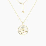 Masami Pearls Pendants Mother of Pearl Sun & Stars Pendant (Gold)