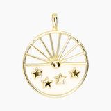 Masami Pearls Pendants Mother of Pearl Sun & Stars Pendant (Gold)