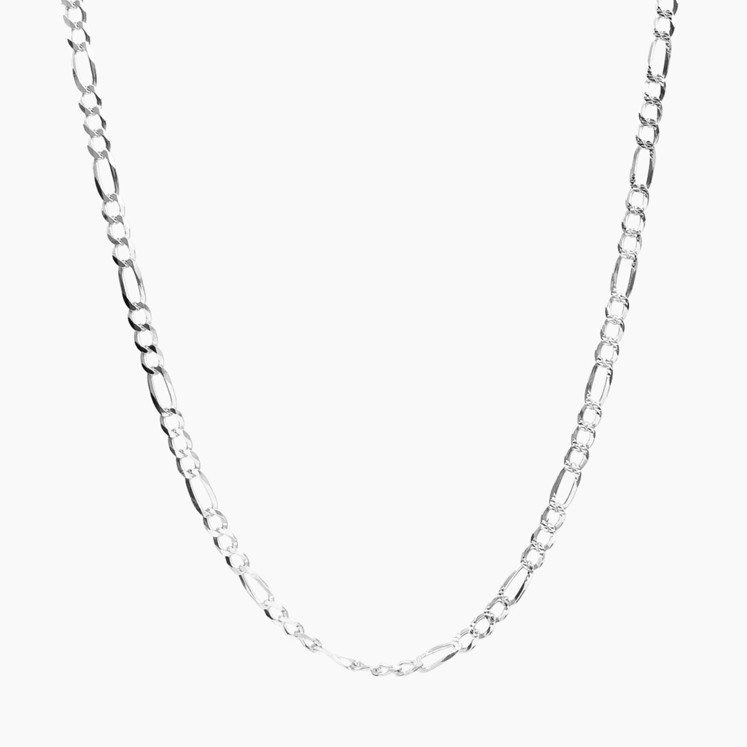 Figaro Sterling Silver Unisex Chain