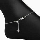 Adjustable Venezia Box Anklet (Silver)