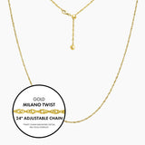 Italian Milano Twist Adjustable Chain (Gold)