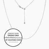 Italian Verona Cable Adjustable Chain (Silver)
