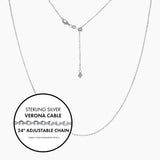 Italian Verona Cable Adjustable Chain (Silver)