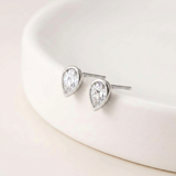 Cami Teardrop CZ Stud Earrings (Silver)