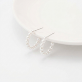 Pearl Hoop Earrings (Silver)