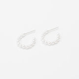 Pearl Hoop Earrings (Silver)