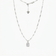 Emerald Cut Crystal Adjustable Necklace (Silver)